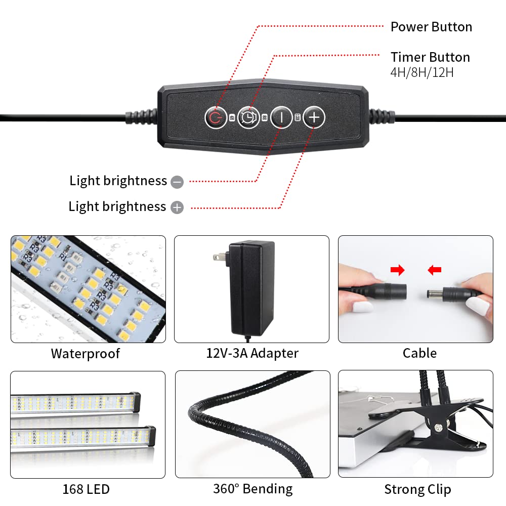 LED Grow Light Clip Plant Growing Lamp