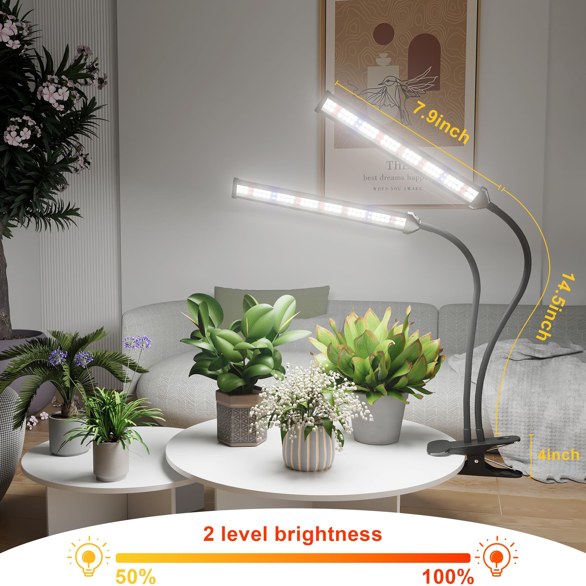 LED Grow Light Clip Plant Growing Lamp